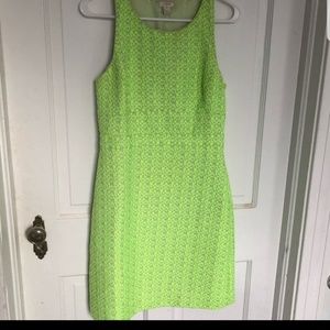 J Crew neon tweed racer back sheath dress